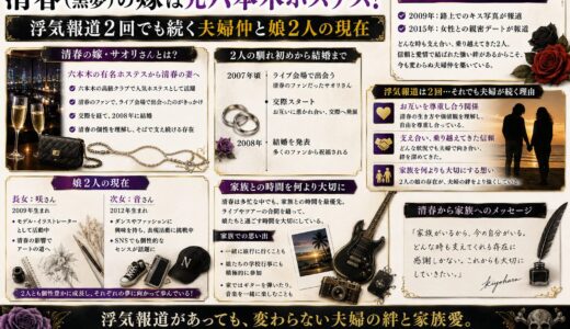 清春（黒夢）の嫁は元六本木ホステス！浮気報道2回でも続く夫婦仲と娘2人の現在
