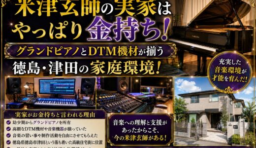 米津玄師の実家はやっぱり金持ち！グランドピアノとDTM機材が揃う徳島・津田の家庭環境！